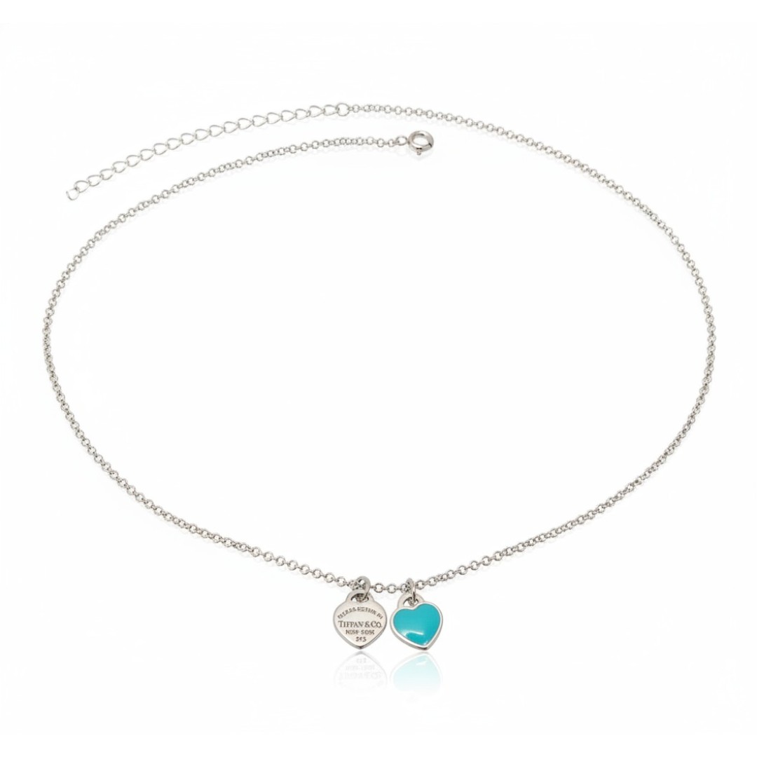 Colar inspiração coração turquesa em resina e coração frase Colar inspiração coração turquesa em resina e coração frase